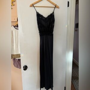 Vintage Black Lace Maxi Slip Dress